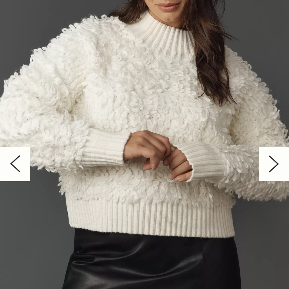 Callahan Mock-Neck Loop-Stitch Sweater NWT